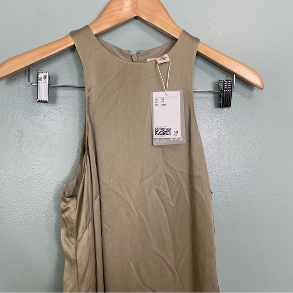 H&M Green Maxi Sleeveless‎ Silk Dress XS - Picture 3 of 6